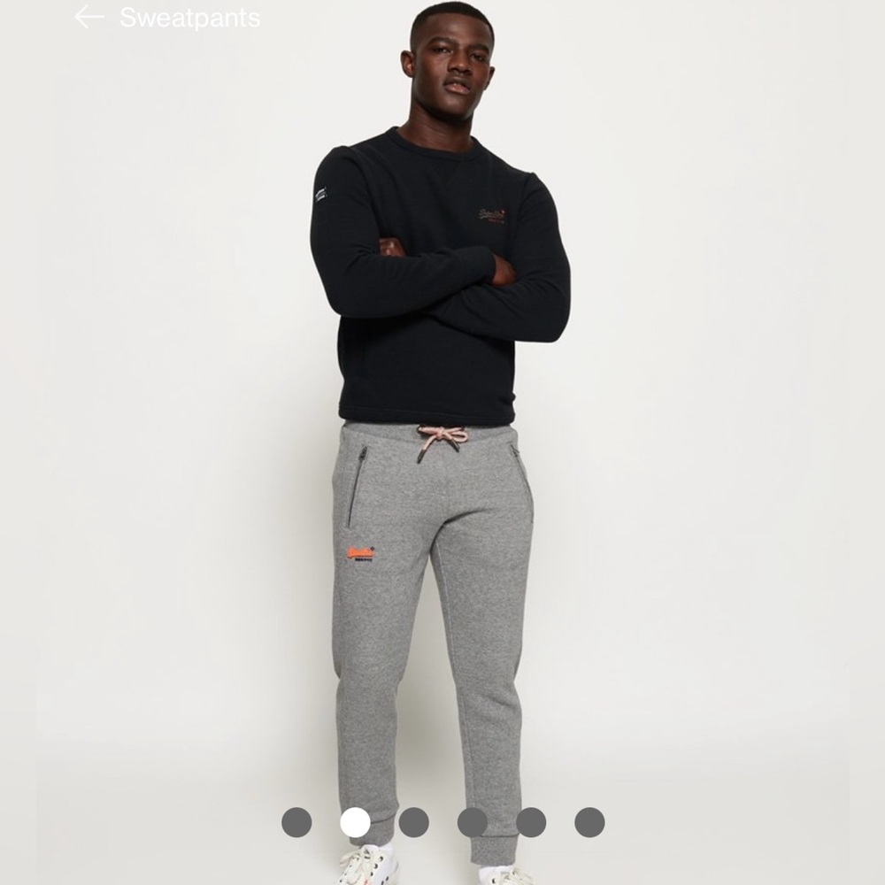 EUC Superdry Orange Label Cali Joggers Heather Grey Slim‎ Fit Men's Size Xxl